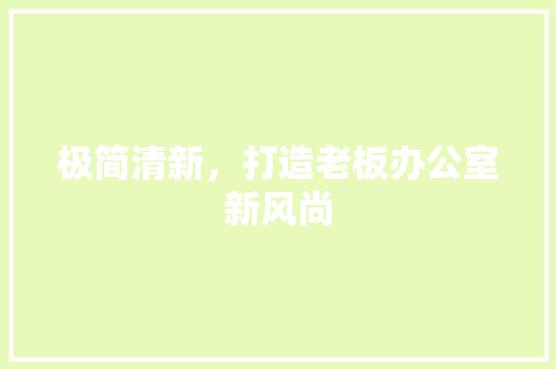 极简清新，打造老板办公室新风尚 客厅装修
