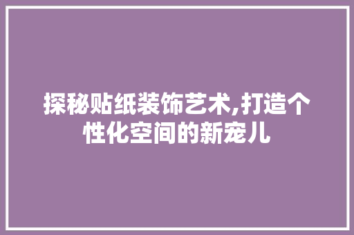 探秘贴纸装饰艺术,打造个性化空间的新宠儿