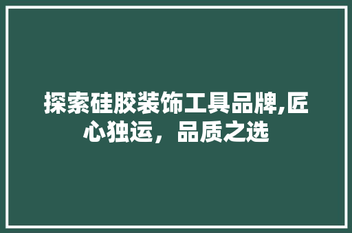 探索硅胶装饰工具品牌,匠心独运，品质之选 家居装修