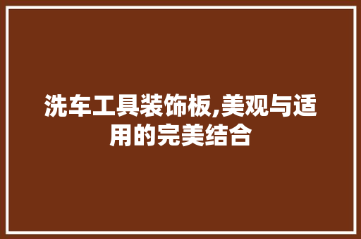 洗车工具装饰板,美观与适用的完美结合