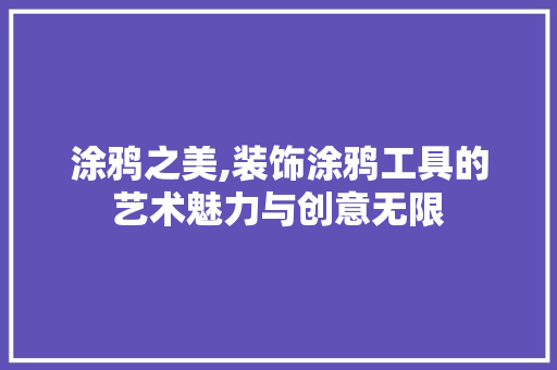 涂鸦之美,装饰涂鸦工具的艺术魅力与创意无限