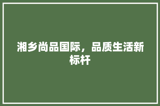 湘乡尚品国际，品质生活新标杆 家居装修