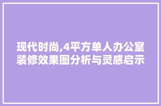 现代时尚,4平方单人办公室装修效果图分析与灵感启示