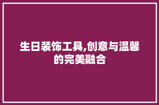 生日装饰工具,创意与温馨的完美融合