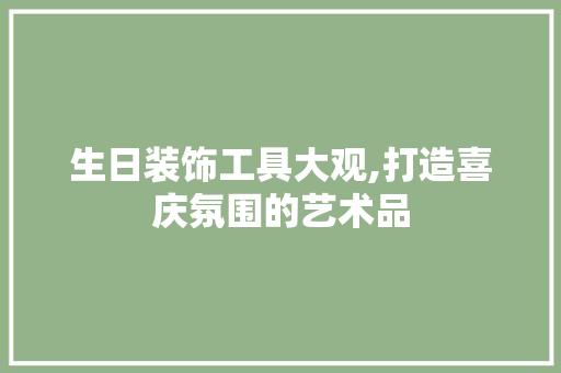 生日装饰工具大观,打造喜庆氛围的艺术品