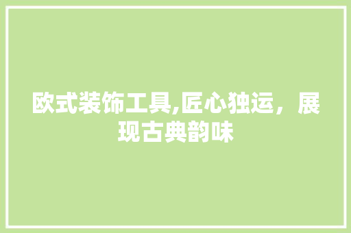 欧式装饰工具,匠心独运，展现古典韵味 现代风格装饰