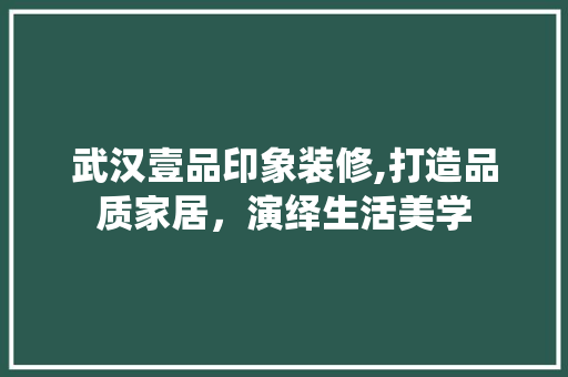武汉壹品印象装修,打造品质家居，演绎生活美学 地板材料