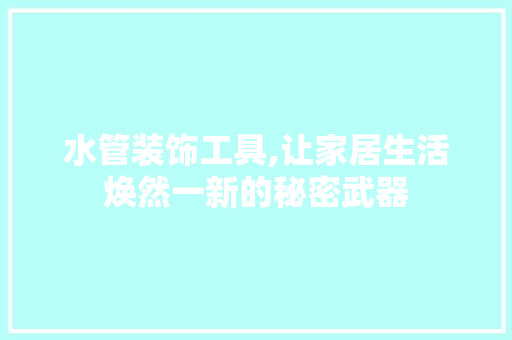 水管装饰工具,让家居生活焕然一新的秘密武器 客厅装修