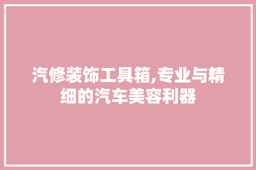 汽修装饰工具箱,专业与精细的汽车美容利器 地板材料