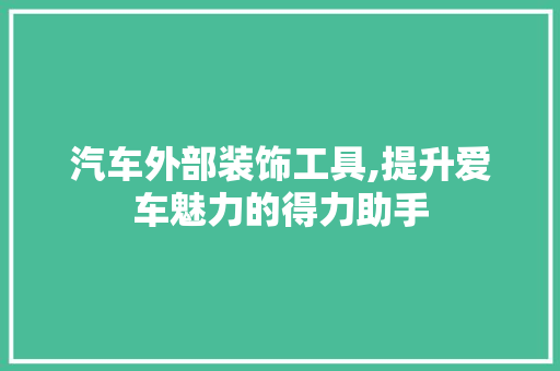 汽车外部装饰工具,提升爱车魅力的得力助手 卧室装修