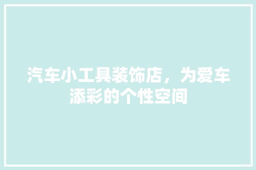 汽车小工具装饰店，为爱车添彩的个性空间