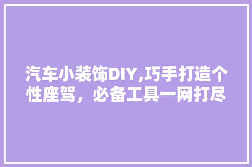 汽车小装饰DIY,巧手打造个性座驾，必备工具一网打尽 室内设计