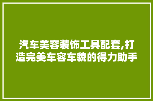 汽车美容装饰工具配套,打造完美车容车貌的得力助手