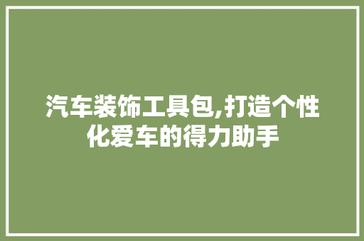 汽车装饰工具包,打造个性化爱车的得力助手 家居装修