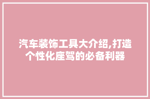 汽车装饰工具大介绍,打造个性化座驾的必备利器 地板材料