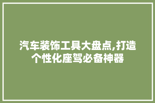 汽车装饰工具大盘点,打造个性化座驾必备神器 室内设计