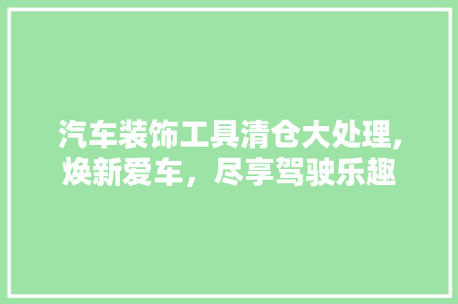 汽车装饰工具清仓大处理,焕新爱车，尽享驾驶乐趣 卧室装修