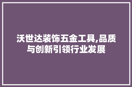 沃世达装饰五金工具,品质与创新引领行业发展 家居装修