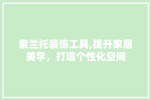 索兰托装饰工具,提升家居美学，打造个性化空间 客厅装修