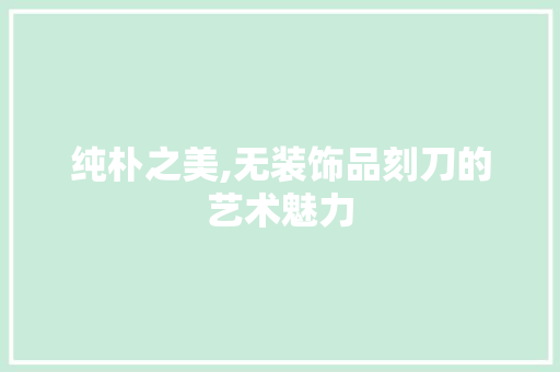 纯朴之美,无装饰品刻刀的艺术魅力 中式风格装饰