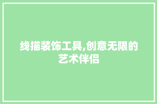 线描装饰工具,创意无限的艺术伴侣 家居装修