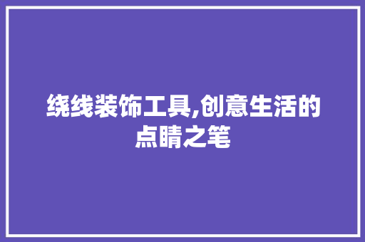 绕线装饰工具,创意生活的点睛之笔 家居装修
