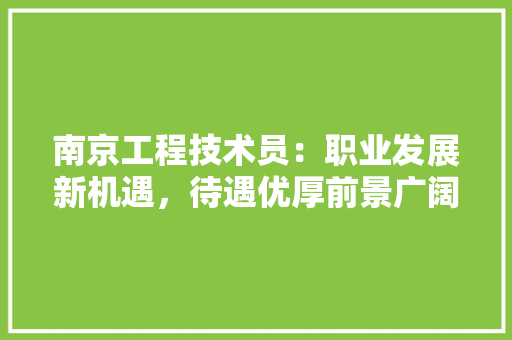 南京工程技术员：职业发展新机遇，待遇优厚前景广阔 家居装修