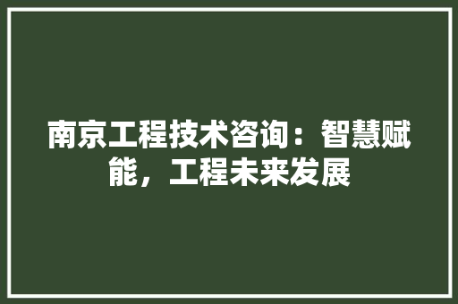 南京工程技术咨询：智慧赋能，工程未来发展 家居装修