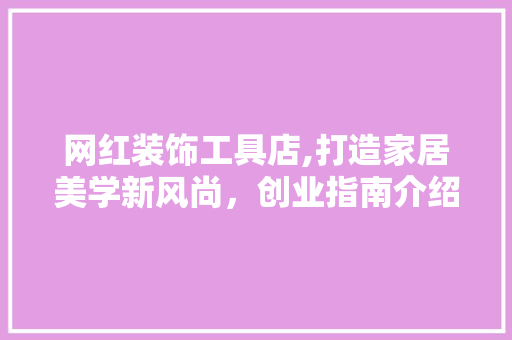 网红装饰工具店,打造家居美学新风尚，创业指南介绍！ 现代风格装饰