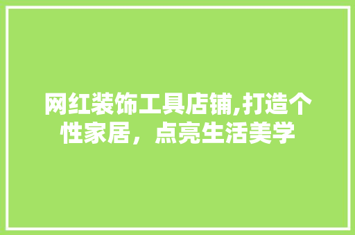 网红装饰工具店铺,打造个性家居，点亮生活美学 中式风格装饰