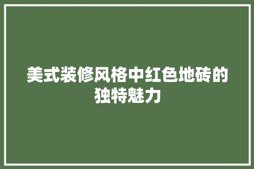 美式装修风格中红色地砖的独特魅力