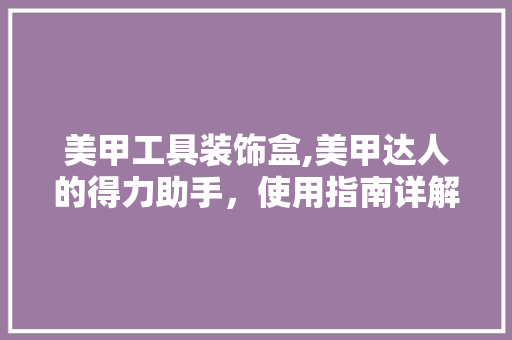 美甲工具装饰盒,美甲达人的得力助手，使用指南详解