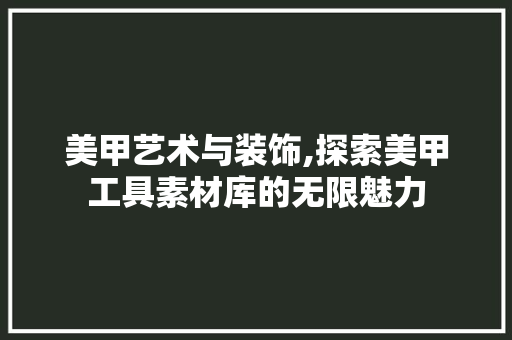 美甲艺术与装饰,探索美甲工具素材库的无限魅力 木雕艺术