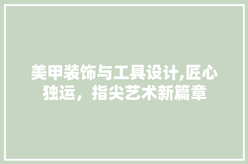 美甲装饰与工具设计,匠心独运，指尖艺术新篇章 现代风格装饰