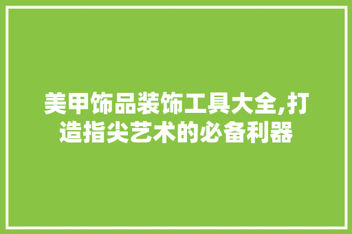 美甲饰品装饰工具大全,打造指尖艺术的必备利器