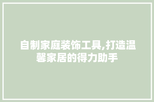 自制家庭装饰工具,打造温馨家居的得力助手 木雕艺术