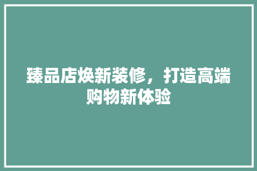 臻品店焕新装修，打造高端购物新体验 现代风格装饰