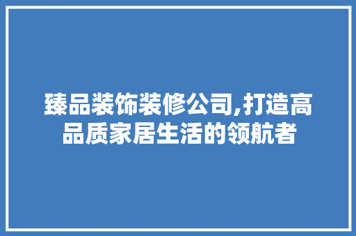 臻品装饰装修公司,打造高品质家居生活的领航者 客厅装修