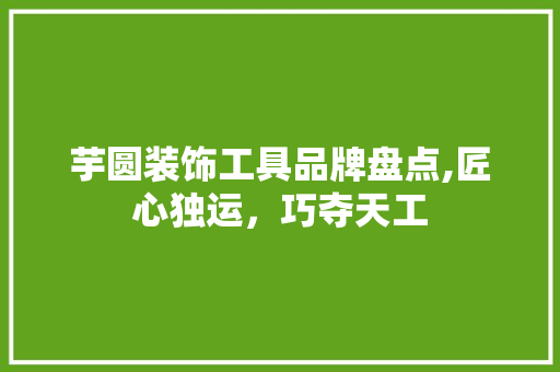 芋圆装饰工具品牌盘点,匠心独运，巧夺天工 软装设计