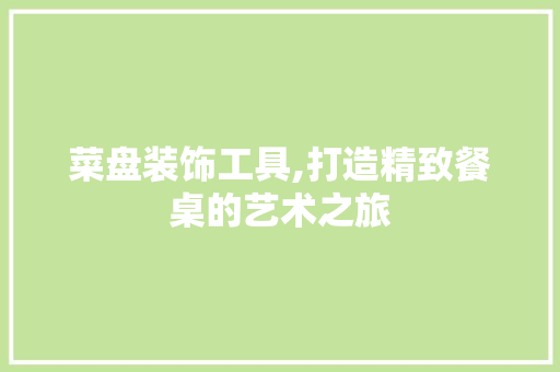 菜盘装饰工具,打造精致餐桌的艺术之旅 软装设计