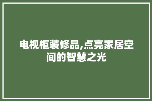 电视柜装修品,点亮家居空间的智慧之光