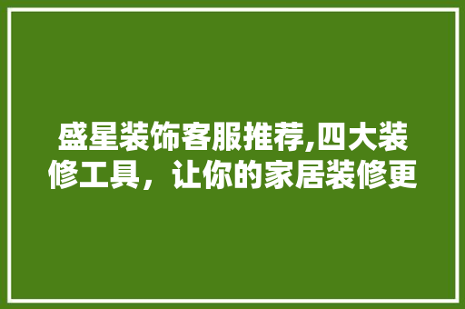 盛星装饰客服推荐,四大装修工具，让你的家居装修更轻松高效 客厅装修