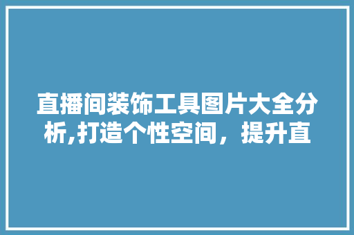 直播间装饰工具图片大全分析,打造个性空间，提升直播效果 卧室装修