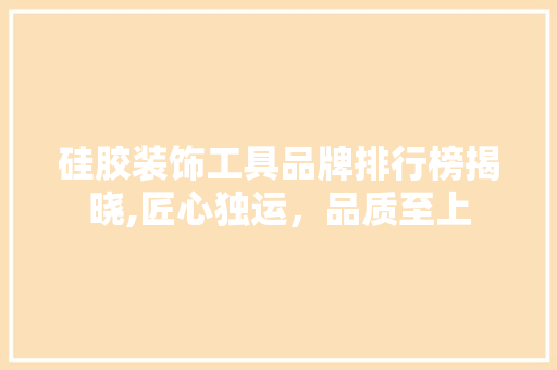 硅胶装饰工具品牌排行榜揭晓,匠心独运，品质至上 室内设计