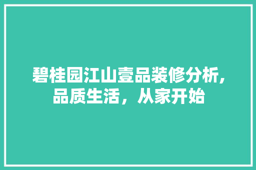 碧桂园江山壹品装修分析,品质生活，从家开始 地板材料