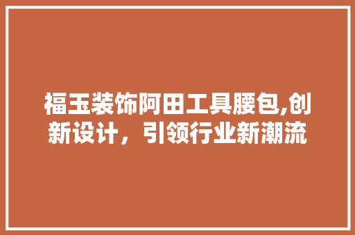 福玉装饰阿田工具腰包,创新设计，引领行业新潮流 中式风格装饰