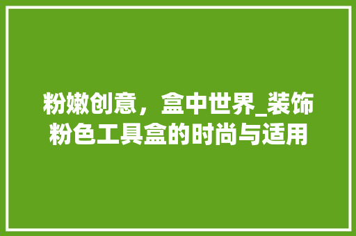 粉嫩创意，盒中世界_装饰粉色工具盒的时尚与适用 现代风格装饰