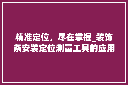 精准定位，尽在掌握_装饰条安装定位测量工具的应用与分析