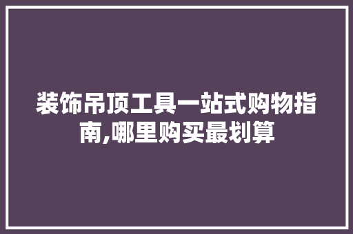 装饰吊顶工具一站式购物指南,哪里购买最划算 家居装修