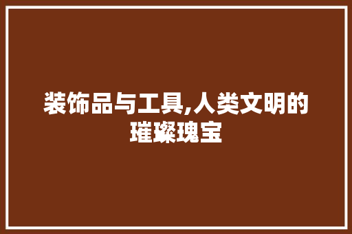 装饰品与工具,人类文明的璀璨瑰宝